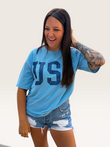 USA Ribbed Relax Tee