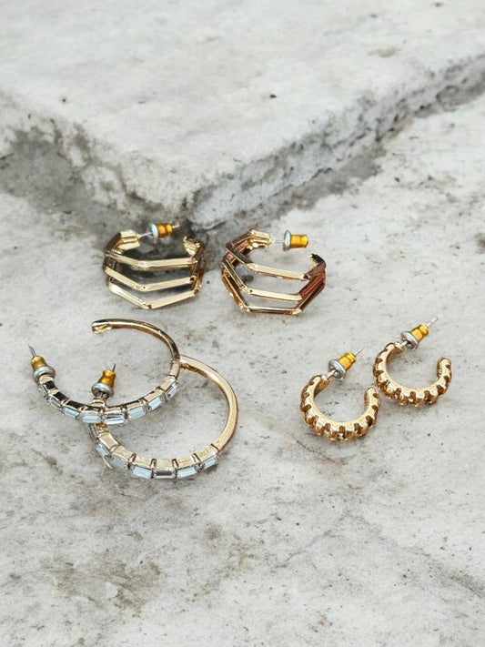 Charming Trio Hoop Earring Set