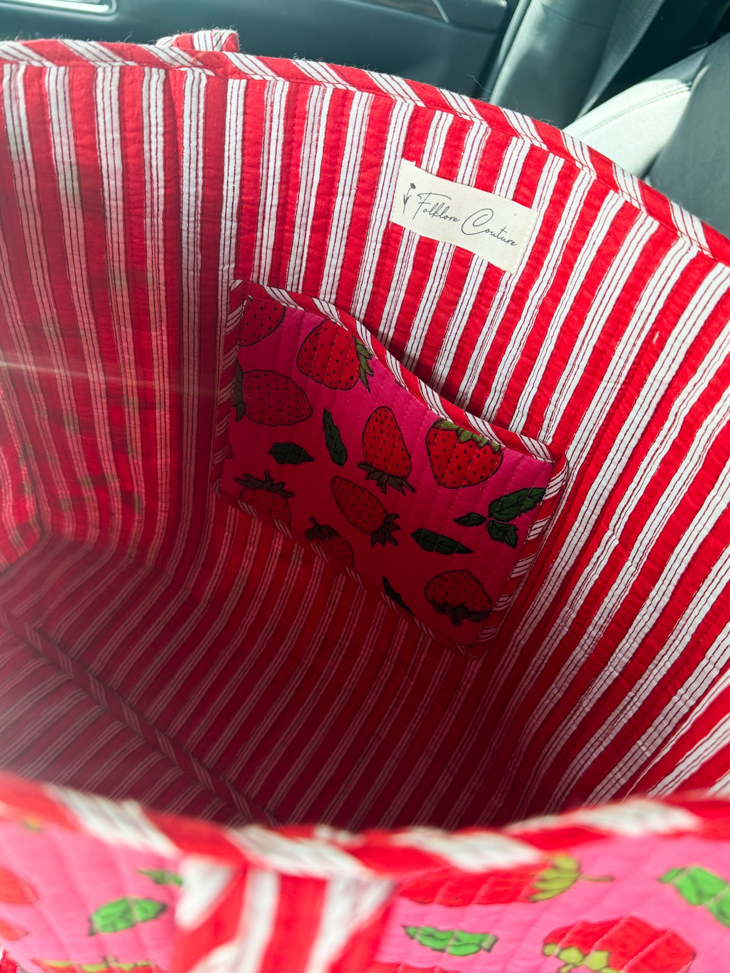 Strawberry Fields Quilted Tote