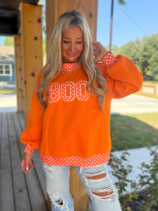 BOO Crew Mock Neck Sweatshirt