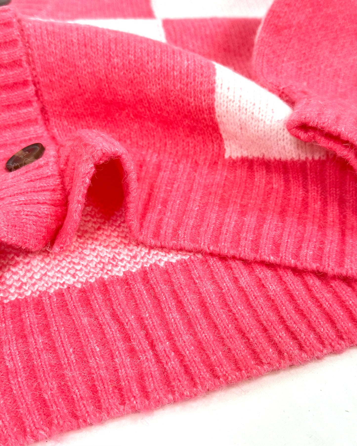 Bubblegum Bliss Checkered Cardigan