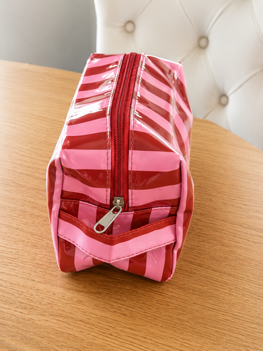 Shiny Stripes Cosmetic Travel Bag