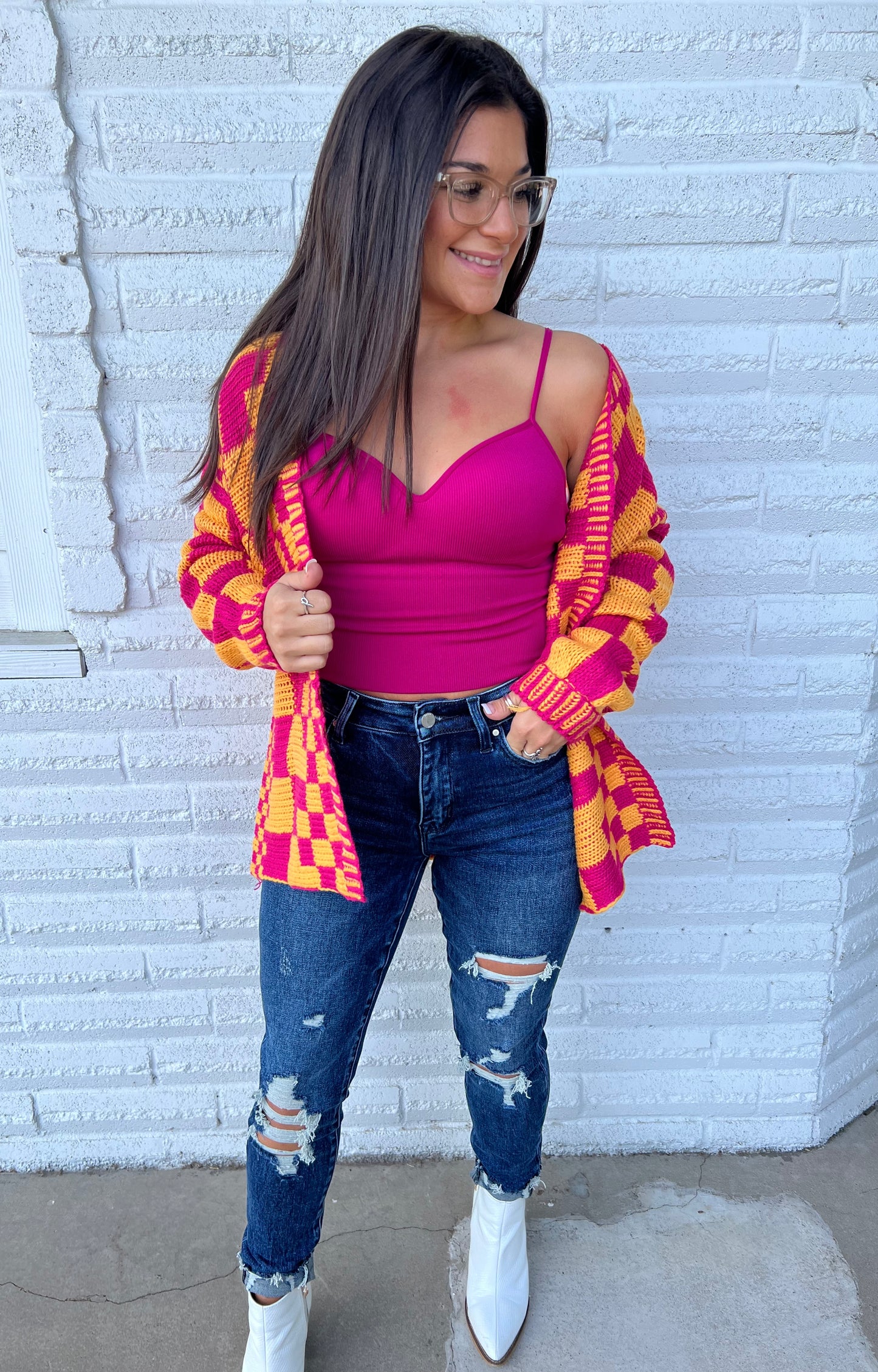 Checkered Babe Cardigan