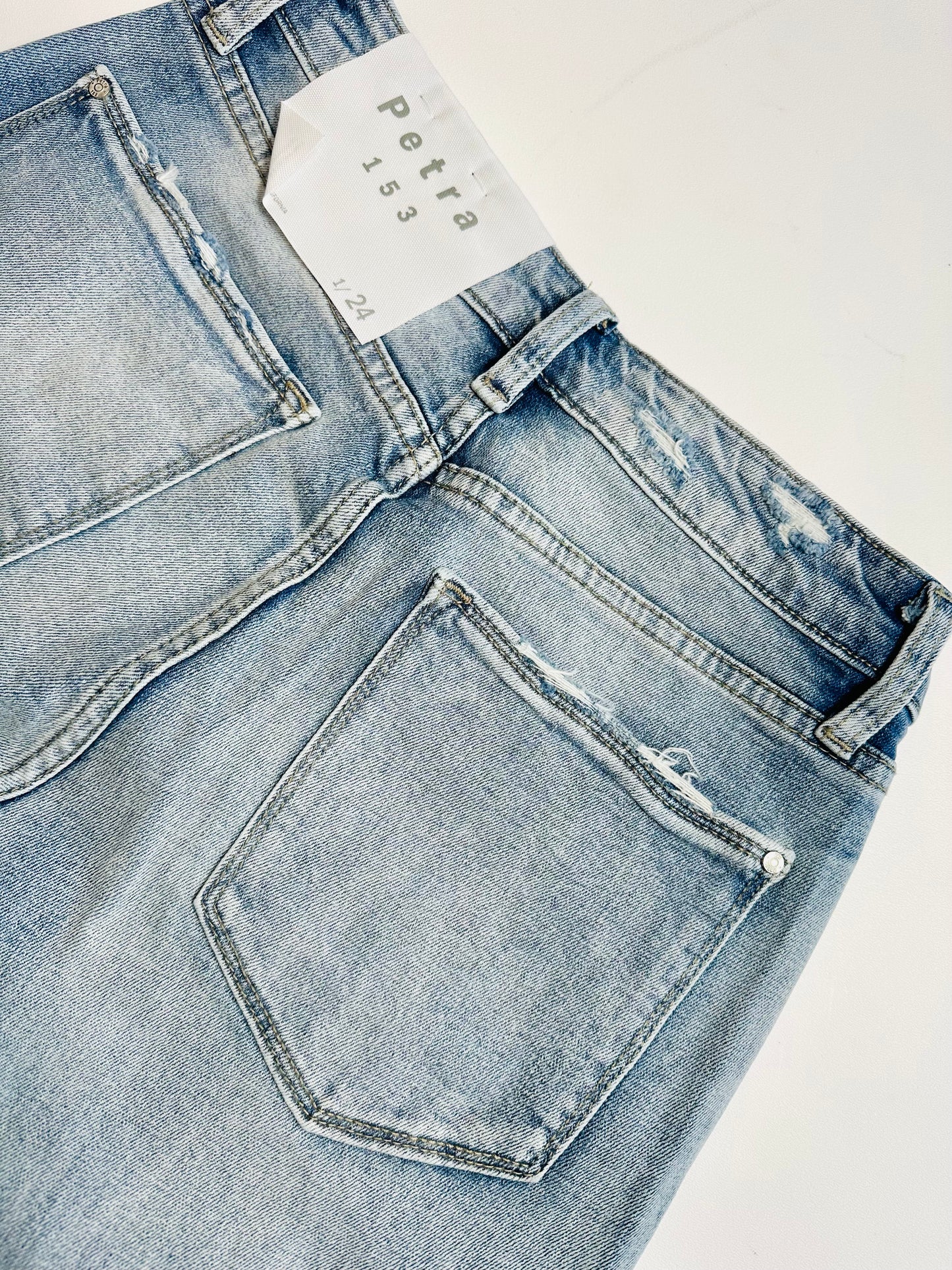 Lila Mae Distressed Vintage Flare Jeans