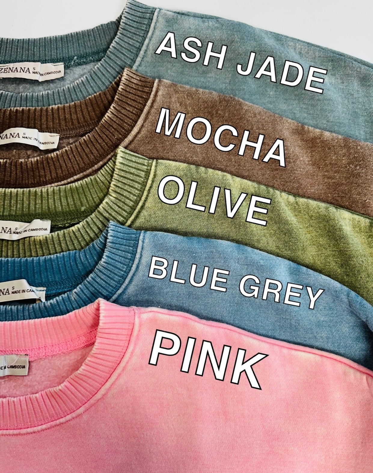 Hold Me Tight Acid Wash Crewneck Top
