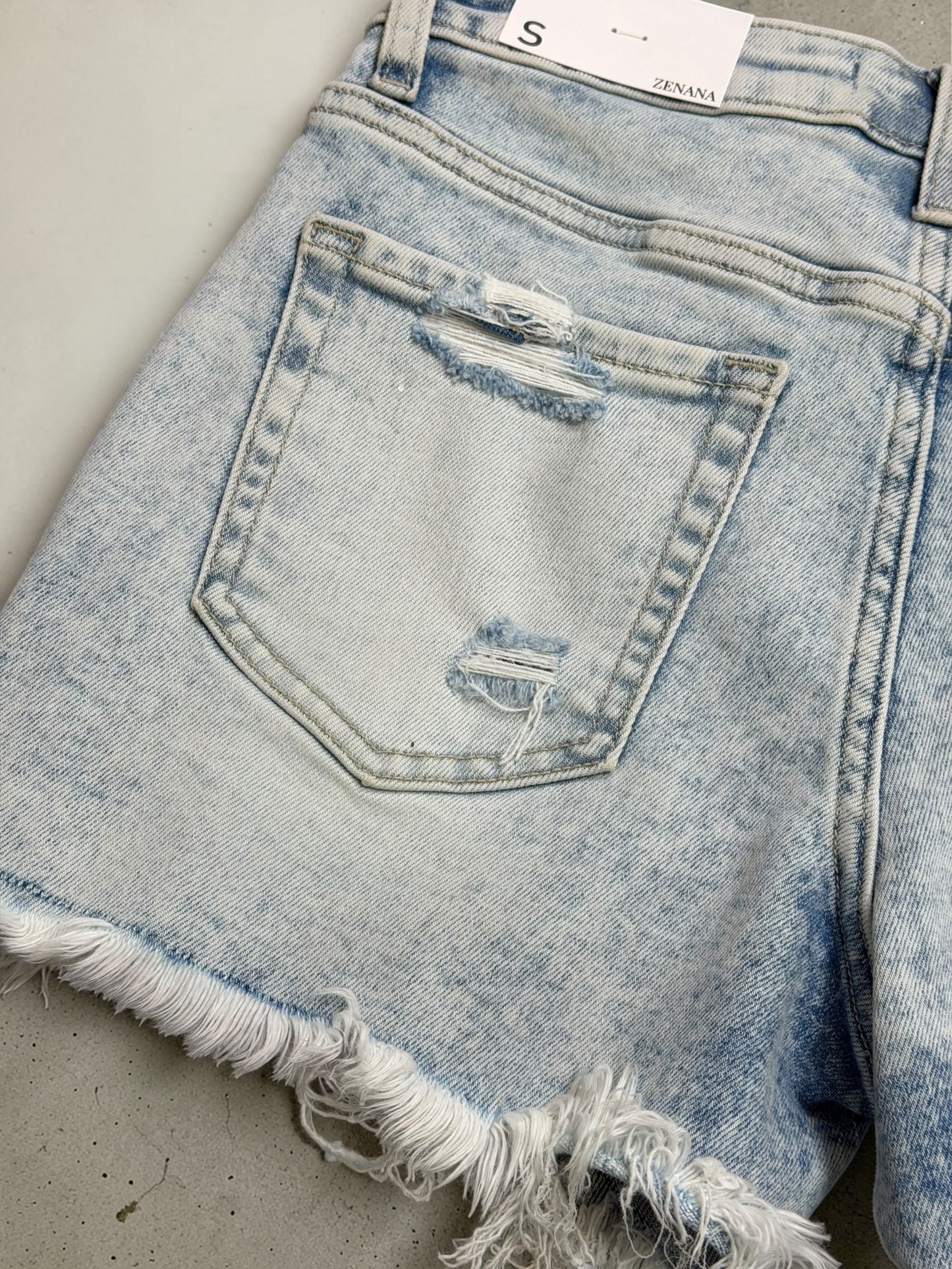 Luna Light Wash Denim Shorts