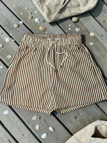Resort Time Stripe Linen Shorts