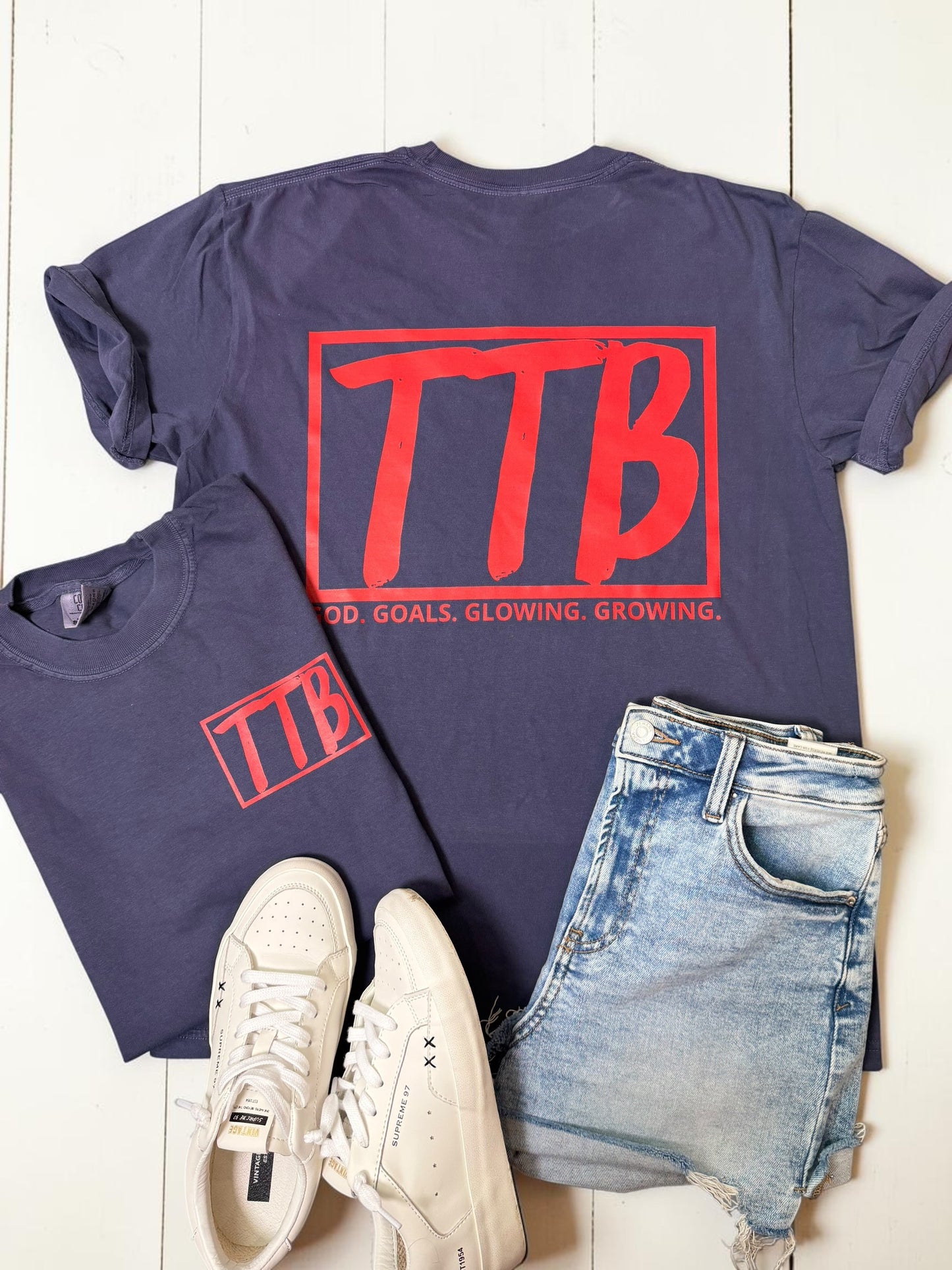 Red TTB On Navy Graphic T-shirt