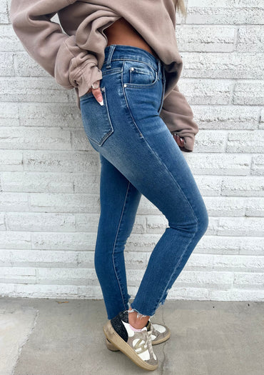 Dawson Denim Distressed Hem Skinny Jeans