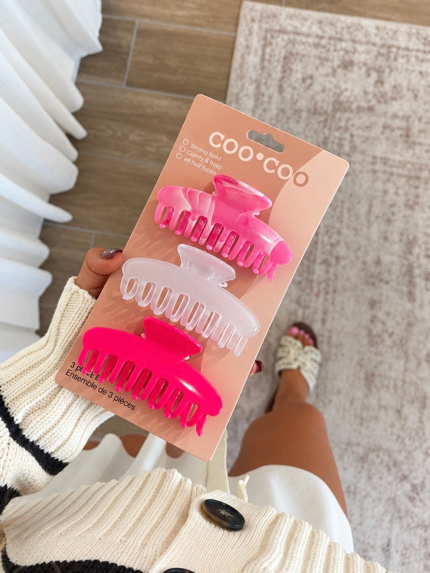 Blushing Babe Trio Claw Clip Set