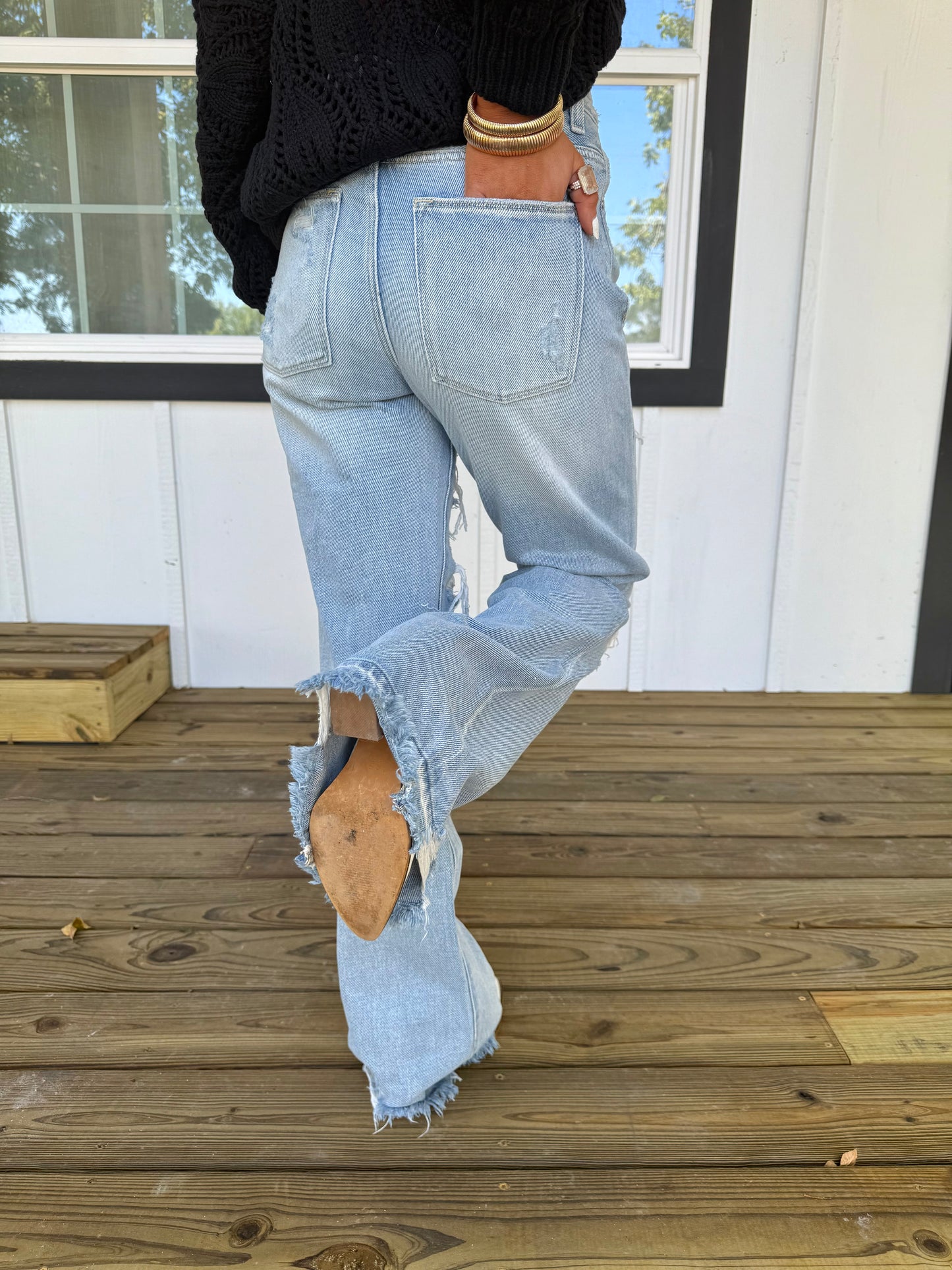 Lara Distressed High Rise Vintage Jean