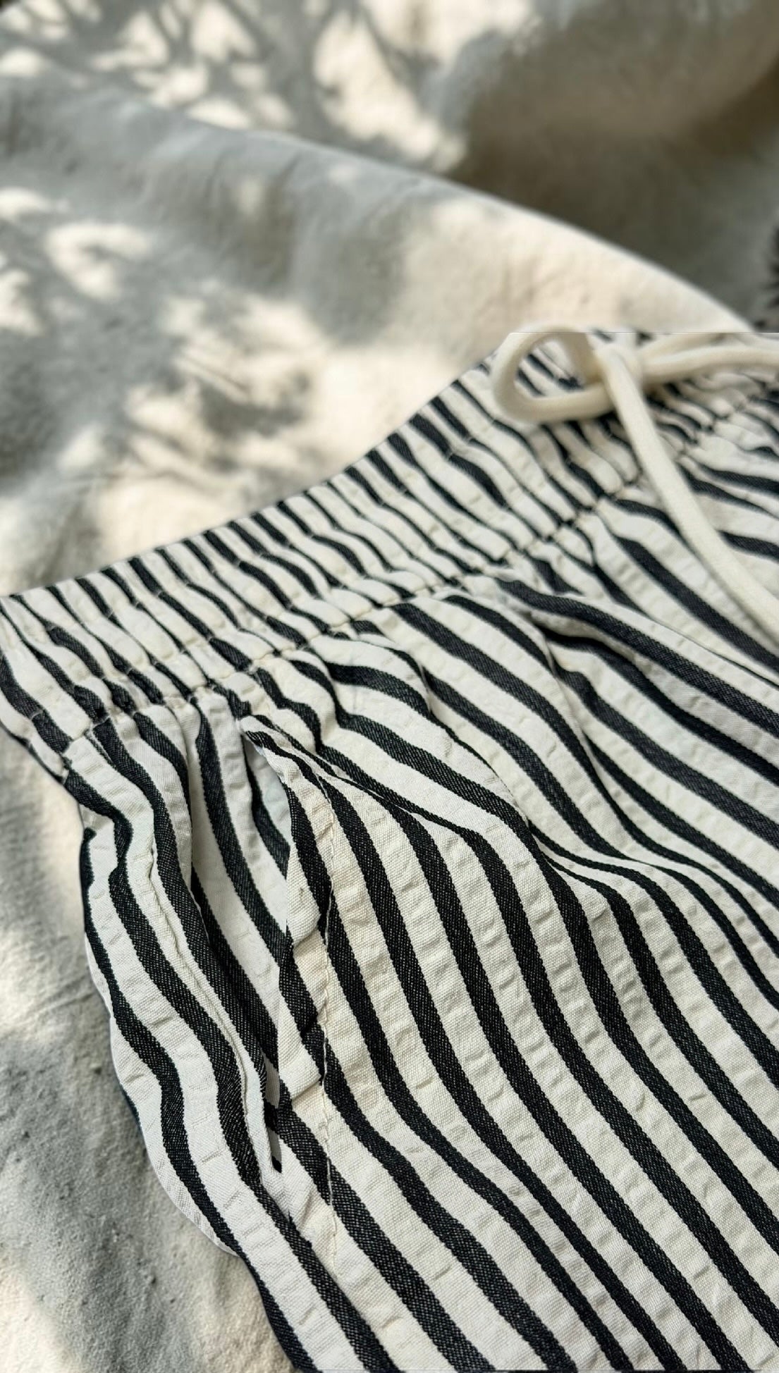Resort Time Stripe Linen Shorts