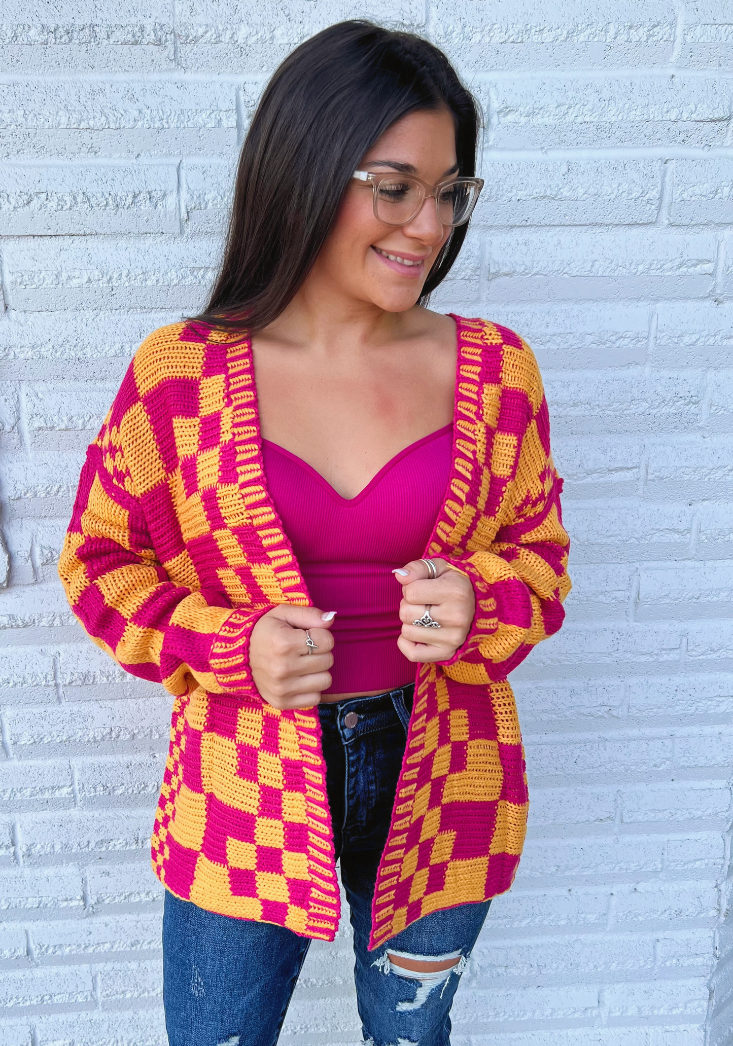 Checkered Babe Cardigan