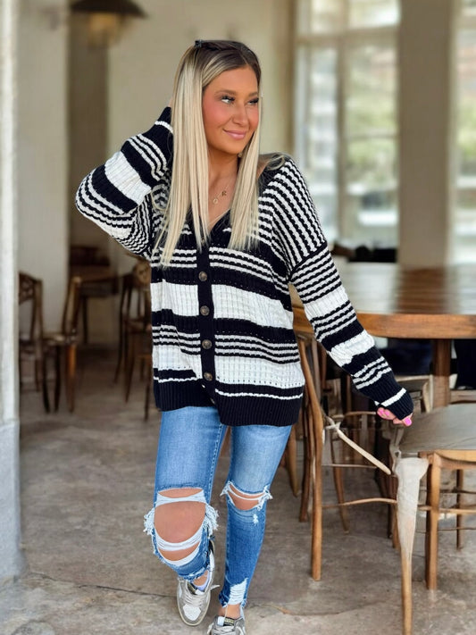 Onyx Eclipse Textured Knit Cardigan