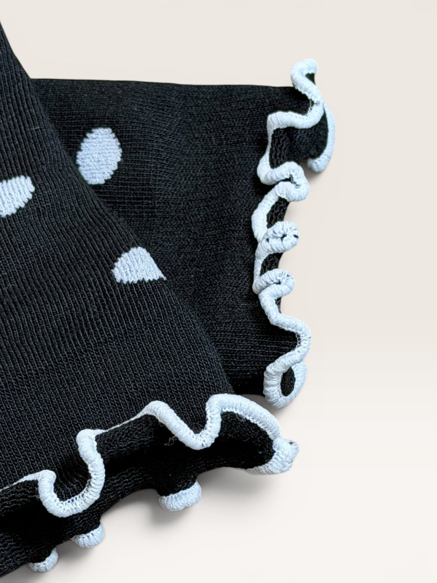 Ruffled Polka Dot Crew Socks