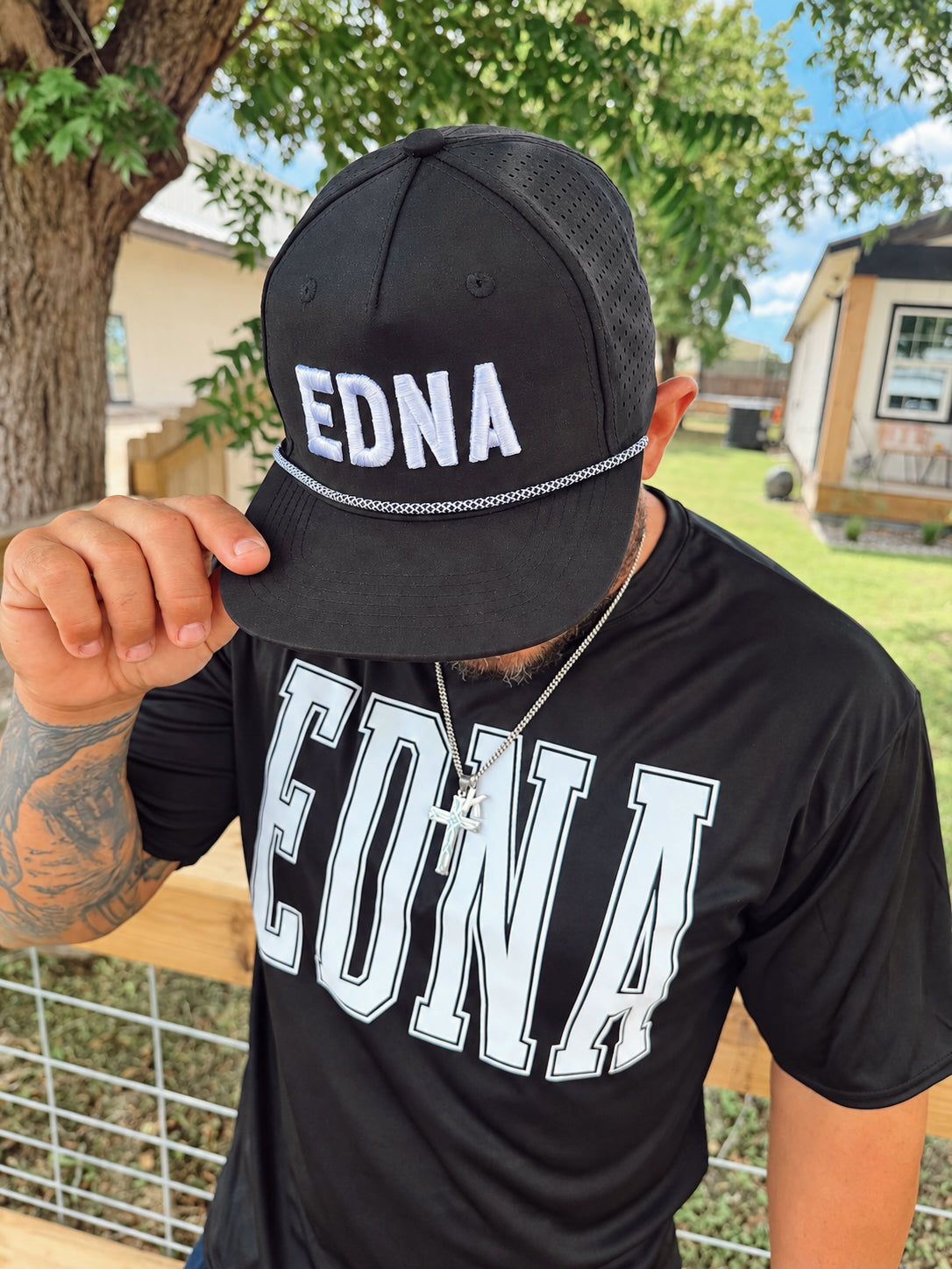 EDNA Black Rope Hat