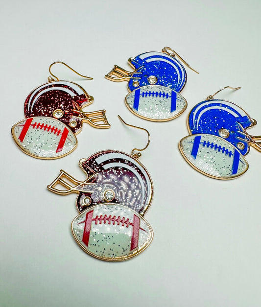 Football Helmet Drop Earrings