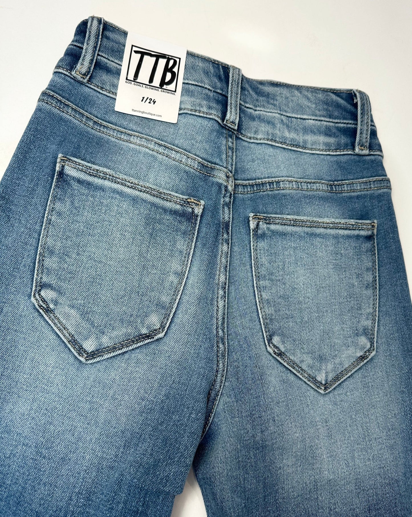 LIGHT WASH Route 507 Milestone Distressed Denim Flare Jeans