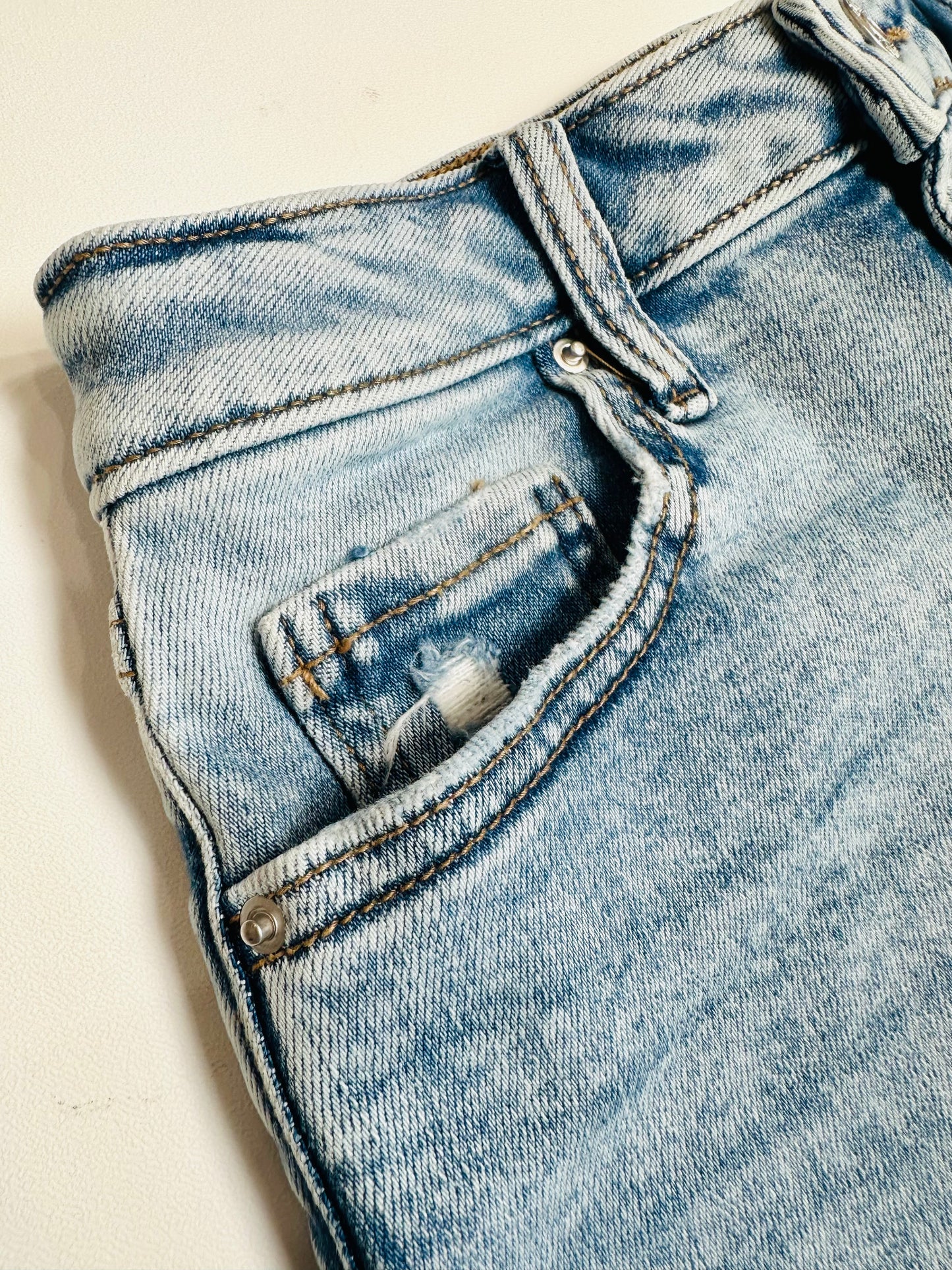 Willow Distressed Hem Denim Shorts