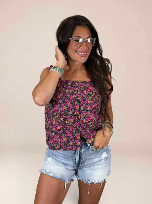 Roses In Bloom Smocked Tank Top