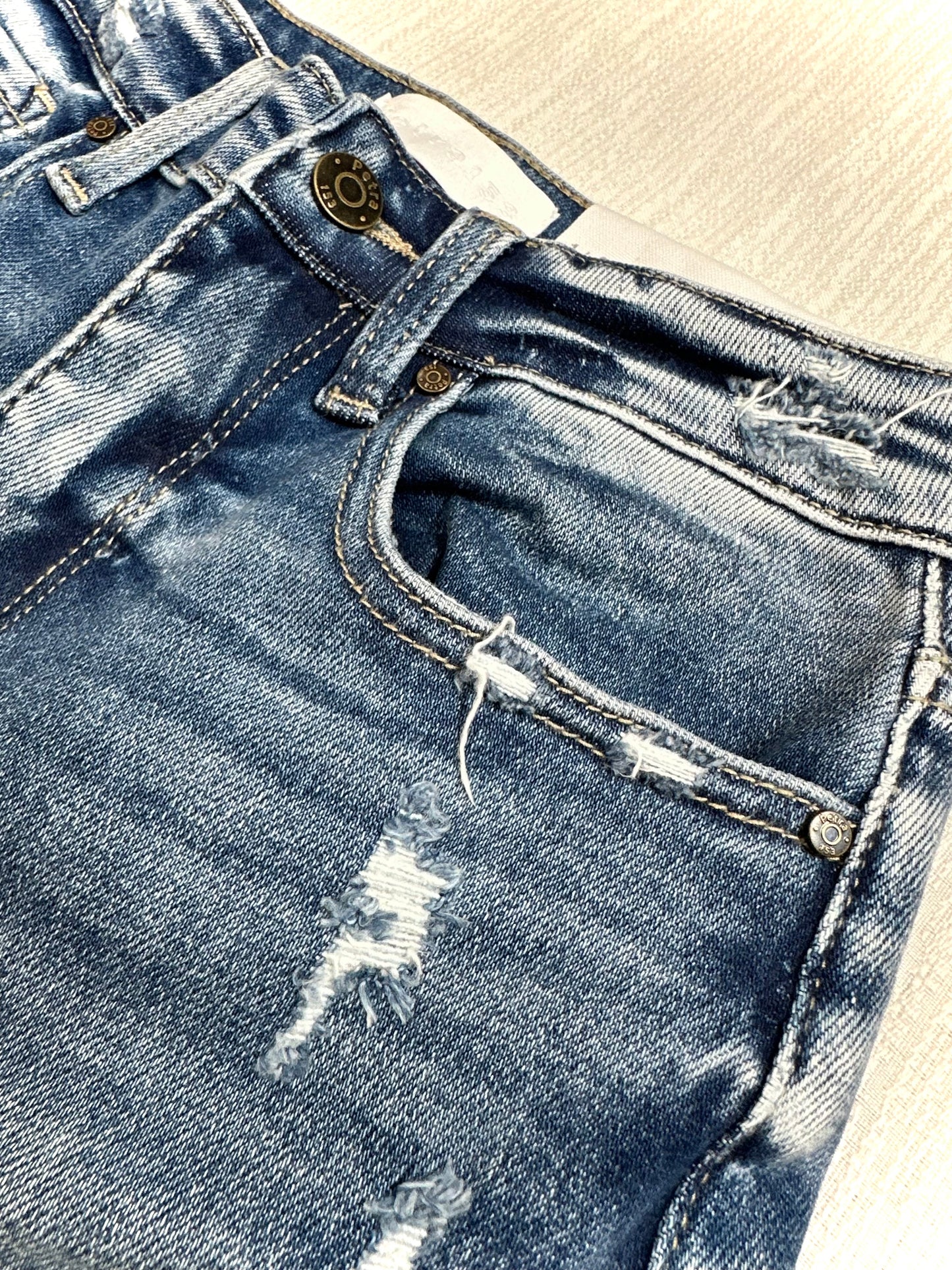 Fallon Flare Distressed Hem Denim Jeans