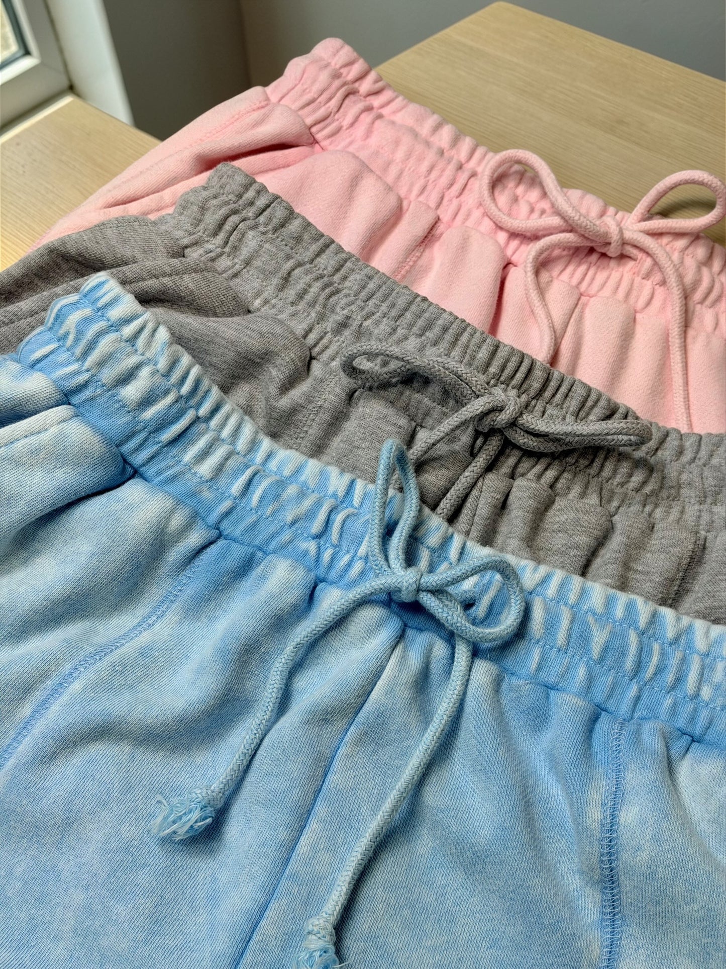 Washed Comfort Wide‑Leg Jogger Pants