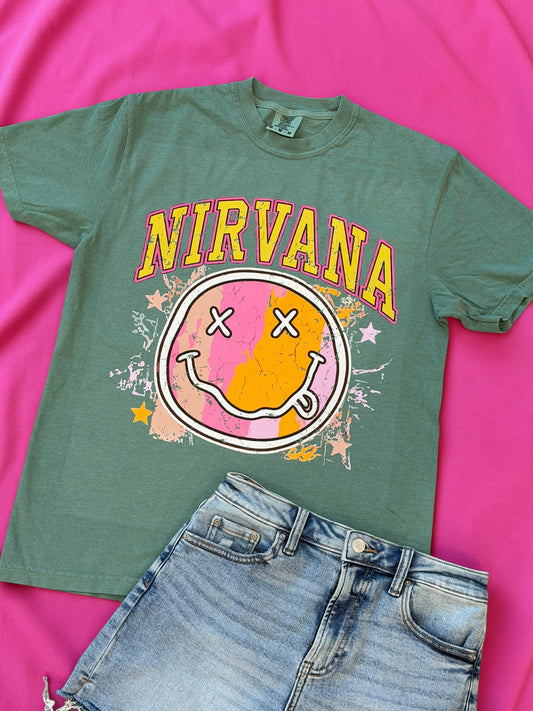 Distressed Smile Band Graphic T-shirt