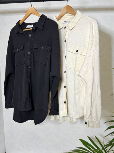 Harvest Ridge Mineral Washed Corduroy Shacket Top