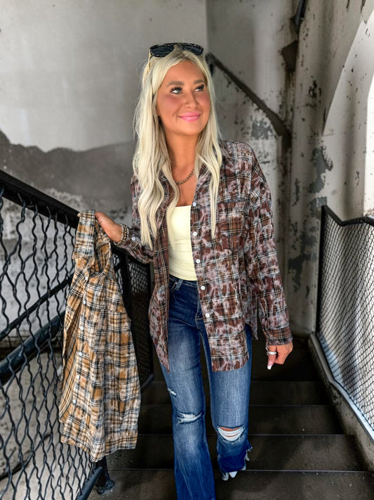 Chilly Morning Flannel Tops