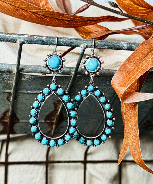 Western Babe Turquoise Dangle Earrings