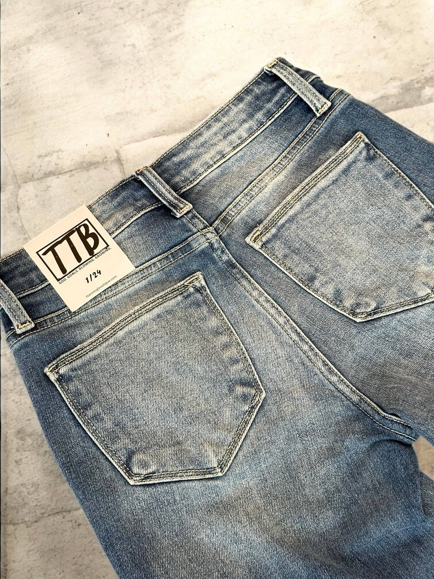 LIGHT WASH Route 507 Milestone Distressed Denim Flare Jeans