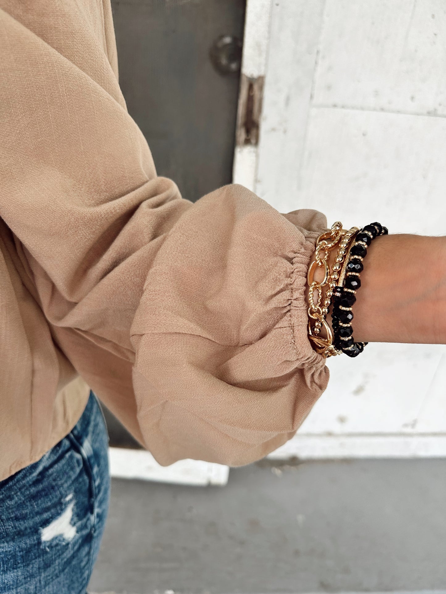 Right Next to you Brown Blouse Top