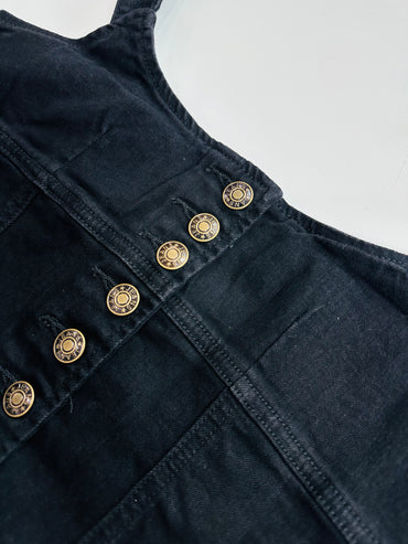 Let The Night Roll Denim Crop Vest Top