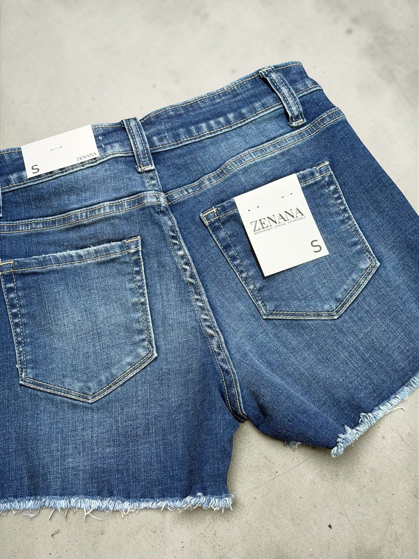 Ellie Mae Frayed Hem Denim Shorts