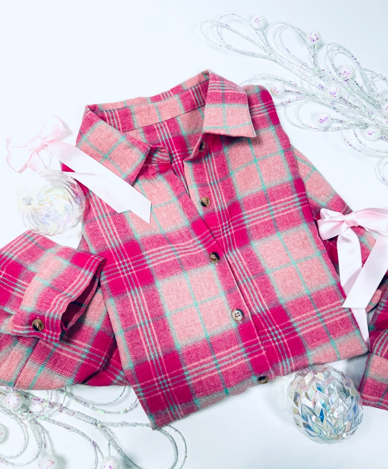 Blush Fling Flannel Shacket Top