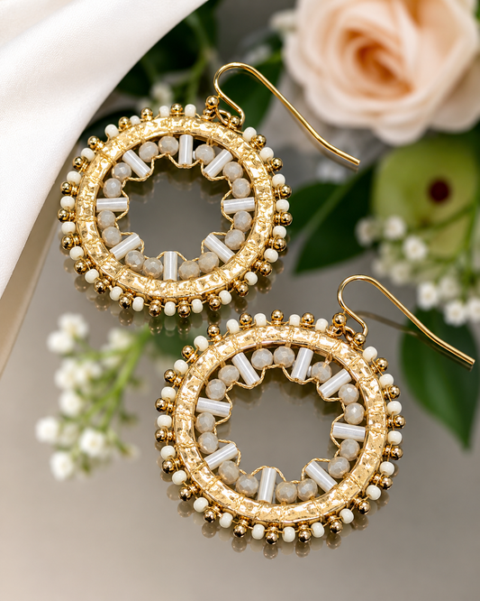 Beaded Halo Dangle Earrings