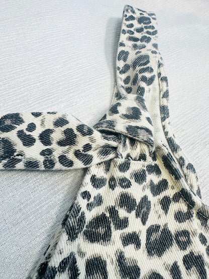 Out For The Night Cheetah Denim Romper