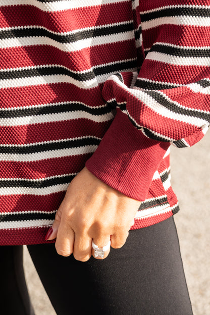 Bold & Beautiful Stripe Drop Shoulder Top