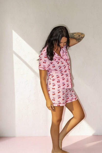Cherry Bow Babe Pajama Set