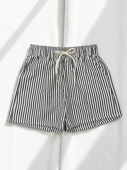 Resort Time Stripe Linen Shorts