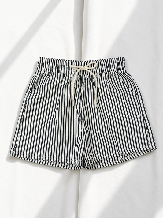 Resort Time Stripe Linen Shorts