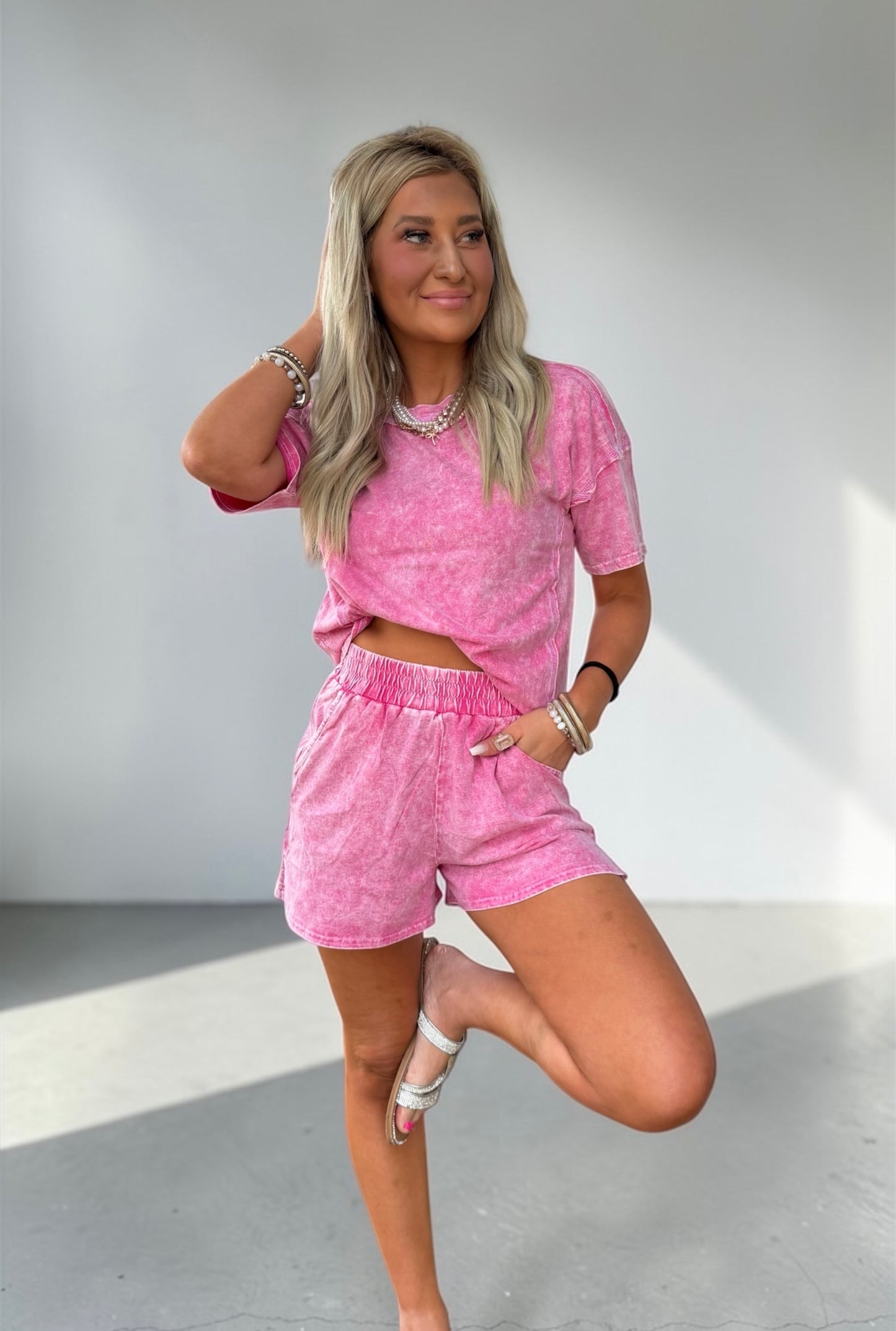 Frosted Halo Acid Wash Lounge Set