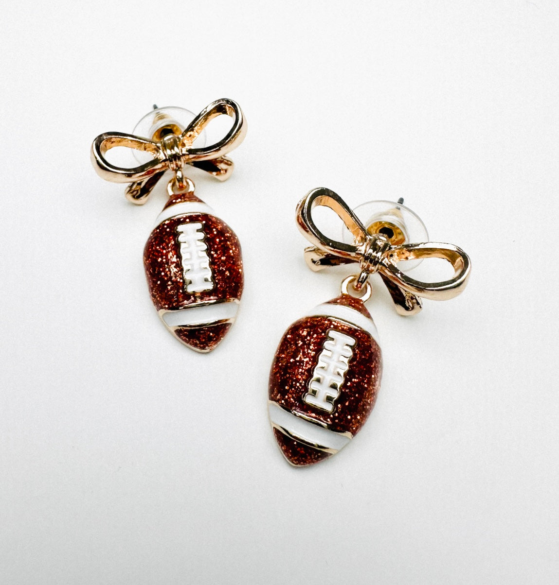 Football Sweetheart Dangle Drop Earrings