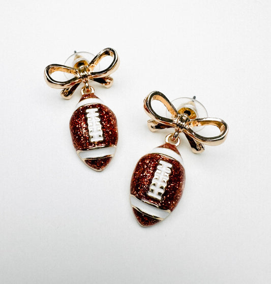 Football Sweetheart Dangle Drop Earrings