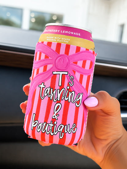 T's Tanning & Boutique Striped Can Holder