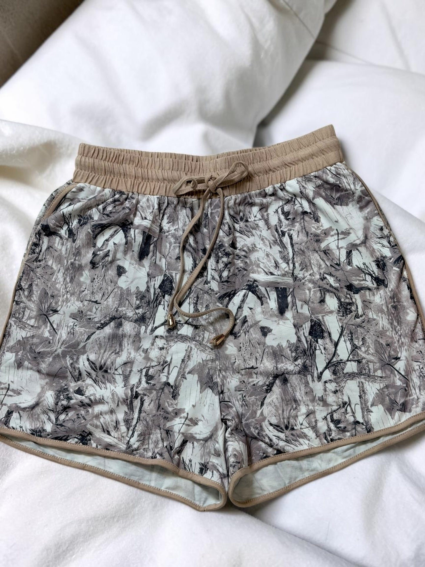 Urban Woodland Camo Drawstring Shorts