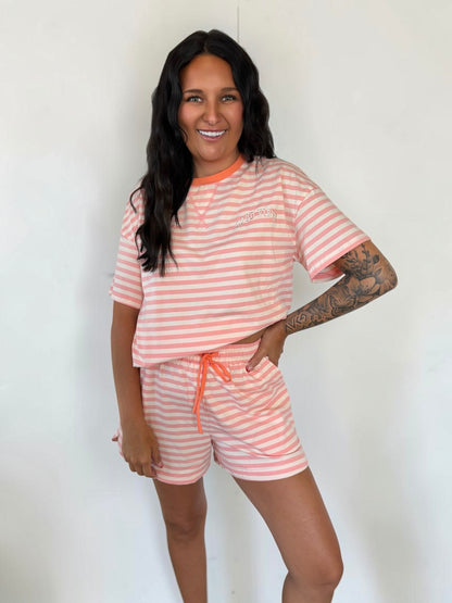 GOOD VIBES Stripe Lounge Set