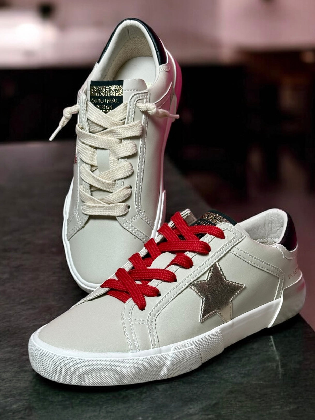 Maggie Gold Pop Low-Top Sneakers