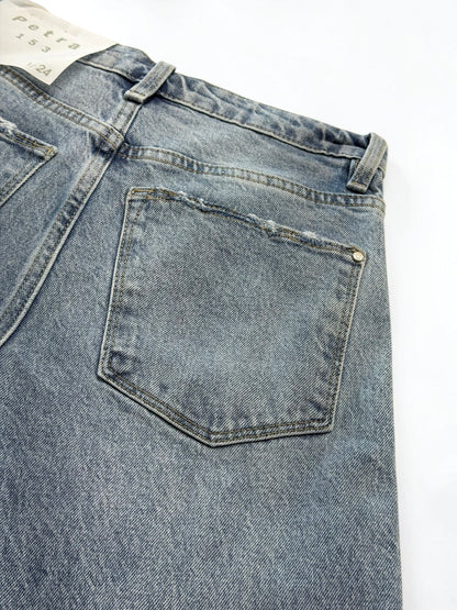 Chloe Wide Leg Split-Knee Jeans