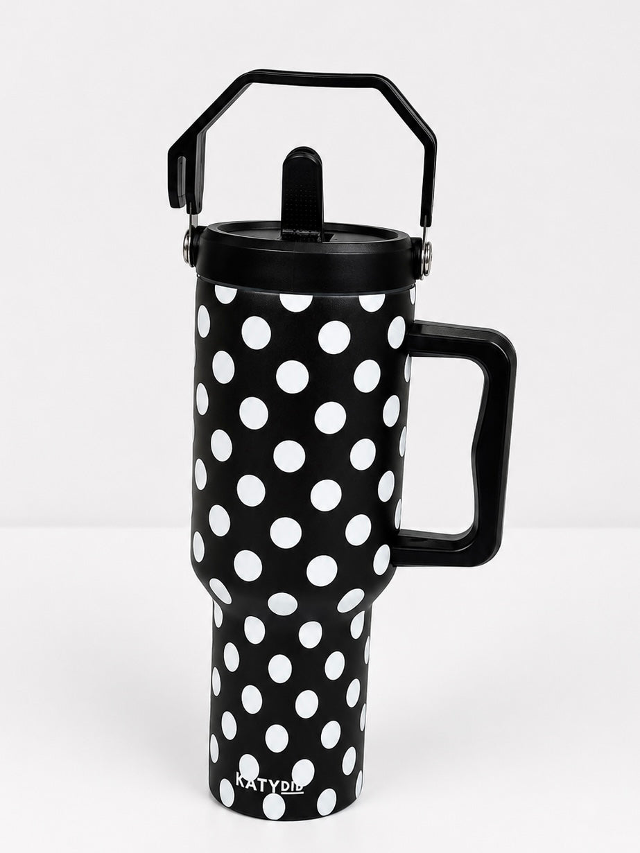 Black & White Polka Dot Tumbler Cup